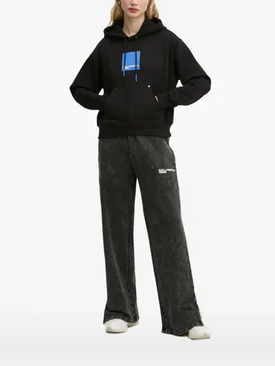 Karl Lagerfeld Jeans Logo-print Hoodie In Black