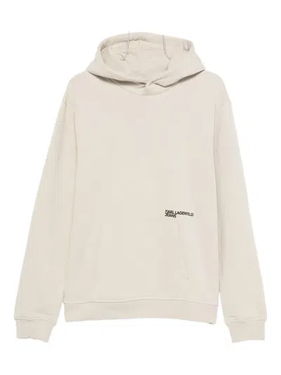 Karl Lagerfeld Jeans Logo-print Hoodie In Neutral