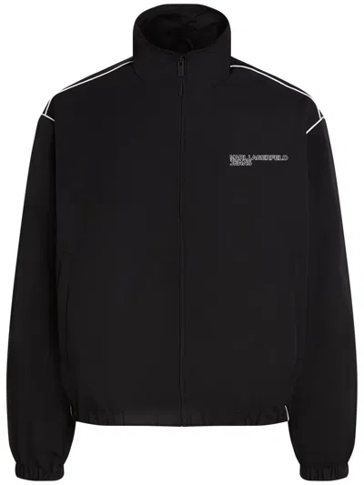 Karl Lagerfeld Jeans Logo-print Jacket In Black