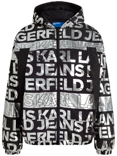 Karl Lagerfeld Jeans Logo-print Padded Jacket In Black