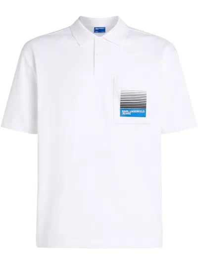 Karl Lagerfeld Jeans Logo-print-pocket Polo Shirt In White