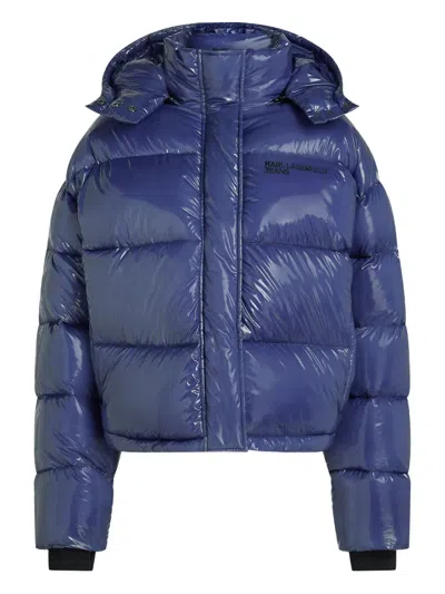 Karl Lagerfeld Jeans Logo-print Puffer Jacket In Blue