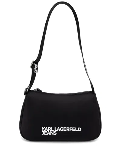 Karl Lagerfeld Jeans Logo-print Shoulder Bag In 黑色