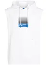Karl Lagerfeld Jeans Logo-print Sleeveless Hoodie In Weiss