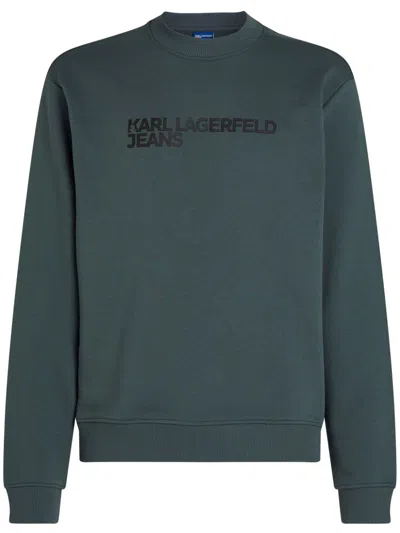 Karl Lagerfeld Jeans Logo-print Sweatshirt In Blue