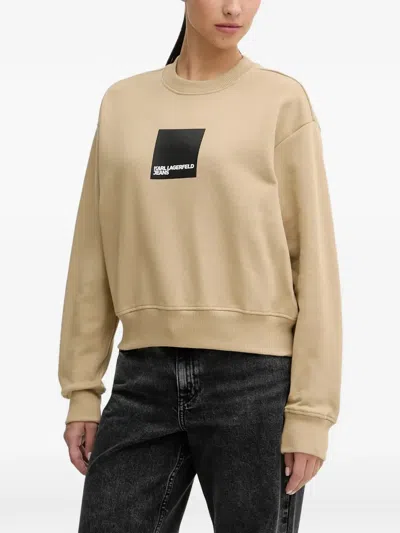 Karl Lagerfeld Jeans Logo-print Sweatshirt In Brown