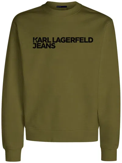 Karl Lagerfeld Jeans Logo-print Sweatshirt In Green