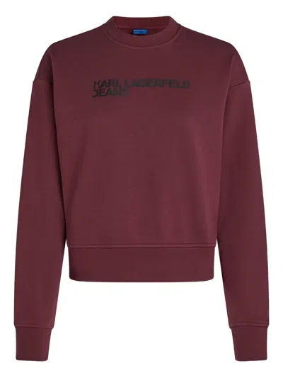 Karl Lagerfeld Jeans Logo-print Sweatshirt In Red