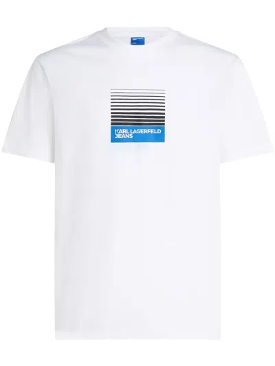Karl Lagerfeld Jeans Logo-print T-shirt In 白色