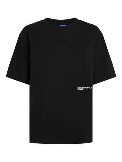 Karl Lagerfeld Jeans Logo-print T-shirt In Black