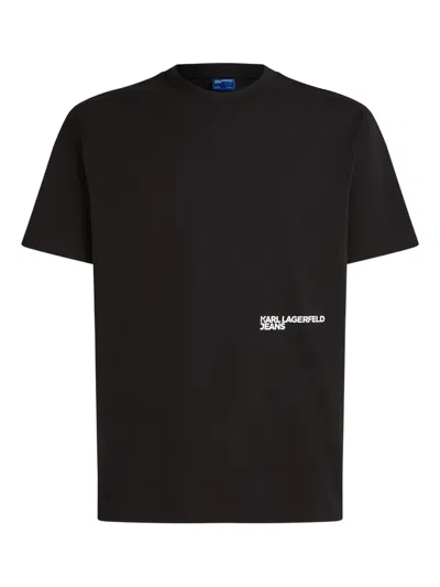 Karl Lagerfeld Jeans Logo-print T-shirt In Black