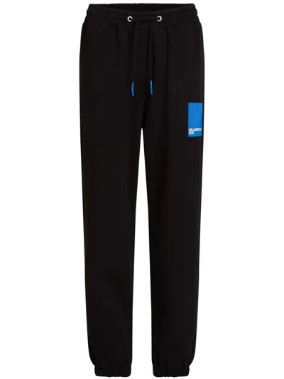 KARL LAGERFELD JEANS LOGO-PRINT TRACK PANTS