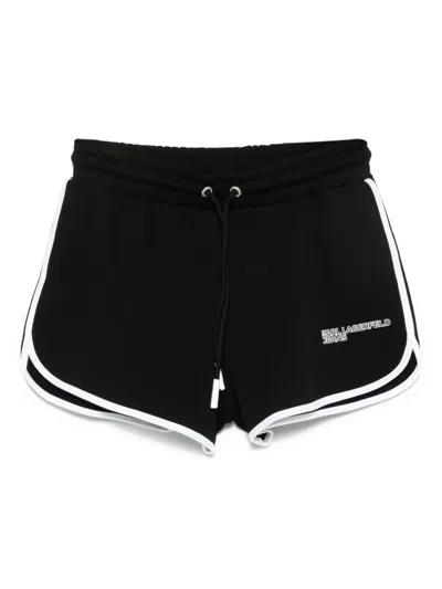 Karl Lagerfeld Jeans Logo-print Track Shorts In Black