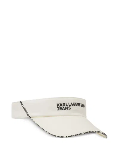 Karl Lagerfeld Jeans Logo-print Visor Hat In White