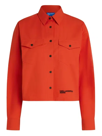 Karl Lagerfeld Jeans Logo Shirt In Orange