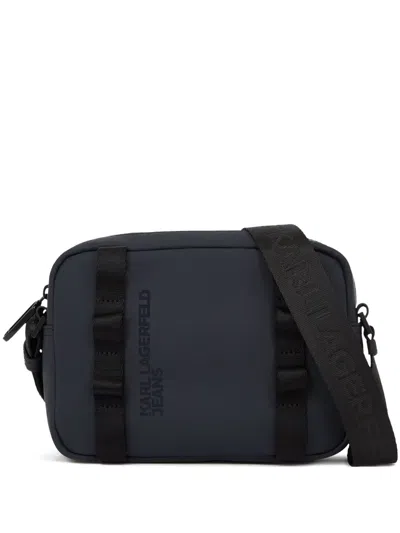 Karl Lagerfeld Jeans Logo Strap Menssager Bag In Blue