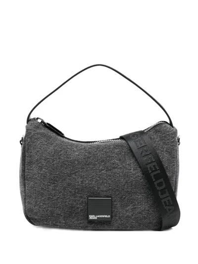 Karl Lagerfeld Jeans Logo-strap Tote Bag In Black