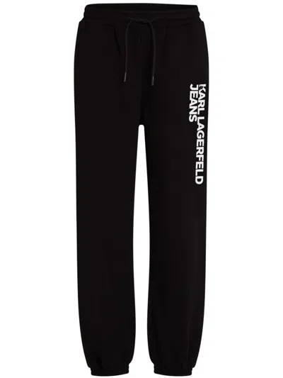 Karl Lagerfeld Jeans Logo-tape Track Pants In Black