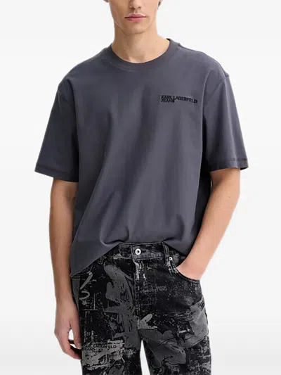 Karl Lagerfeld Jeans Logo T-shirt In Gray