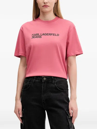 Karl Lagerfeld Jeans T-shirt Mit Logo In Pink