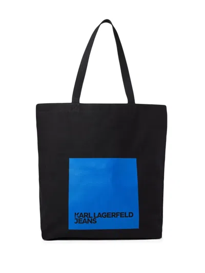 Karl Lagerfeld Jeans Logo-appliqué Tote Bag In Black