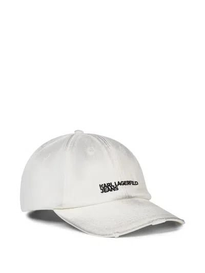 Karl Lagerfeld Jeans Logo-embroidered Baseball Cap In Gray