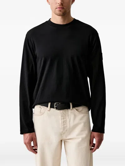 Karl Lagerfeld Jeans Logo-patch Long-sleeve T-shirt In Black