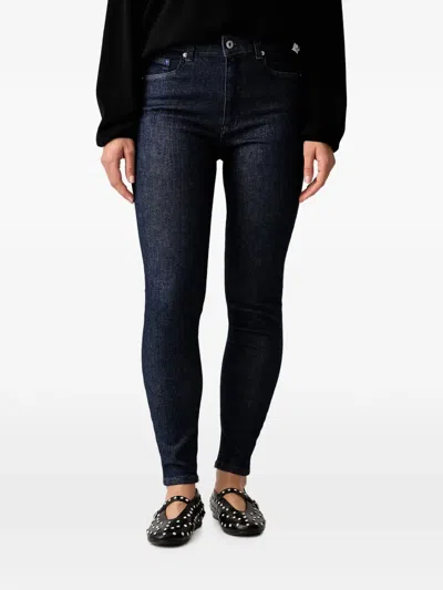 Karl Lagerfeld Jeans Logo-patch Skinny Jeans In Blue