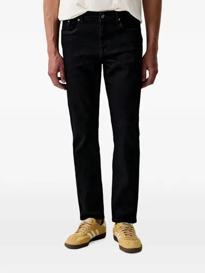 Karl Lagerfeld Jeans Logo-patch Straight-leg Jeans In Black