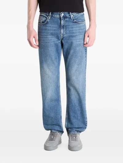 Karl Lagerfeld Jeans Logo-patch Straight-leg Jeans In Blue
