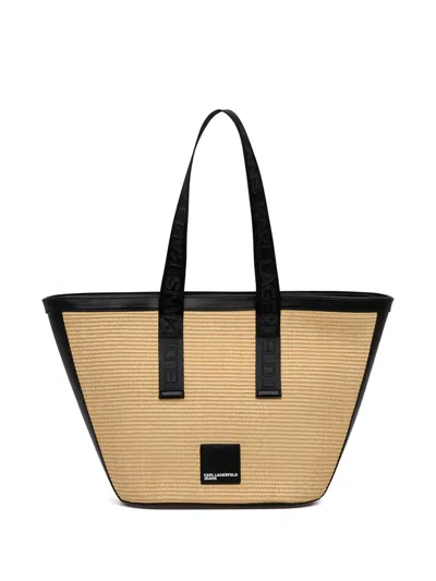 Karl Lagerfeld Jeans Logo-patch Tote Bag In Neutral