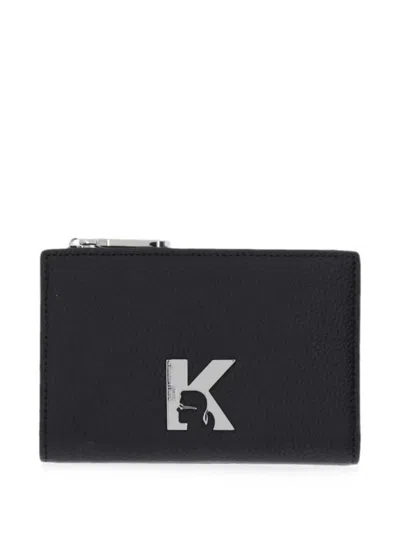 Karl Lagerfeld Jeans Logo-plaque Bifold Wallet In Black