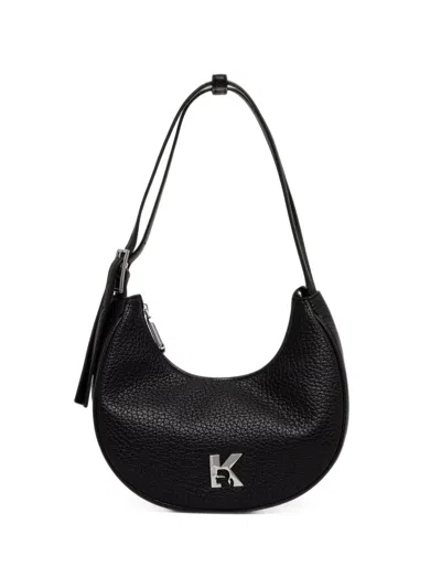Karl Lagerfeld Jeans Logo-plaque Grained-leather Tote Bag In Black