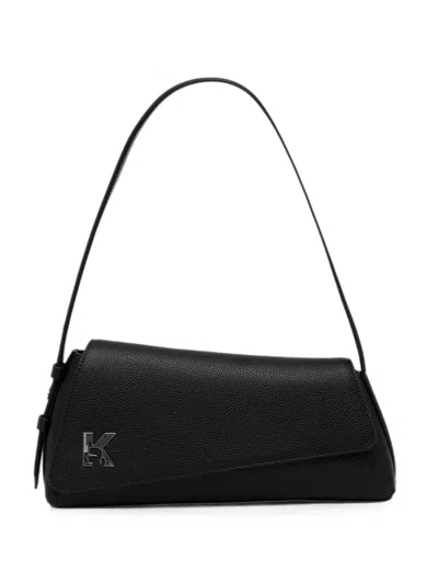 Karl Lagerfeld Jeans Logo-plaque Pebbled Shoulder Bag In Red