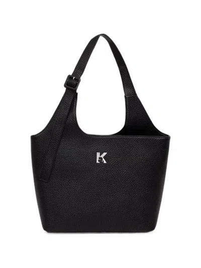 Karl Lagerfeld Jeans Logo-plaque Pebbled-effect Tote Bag In Black