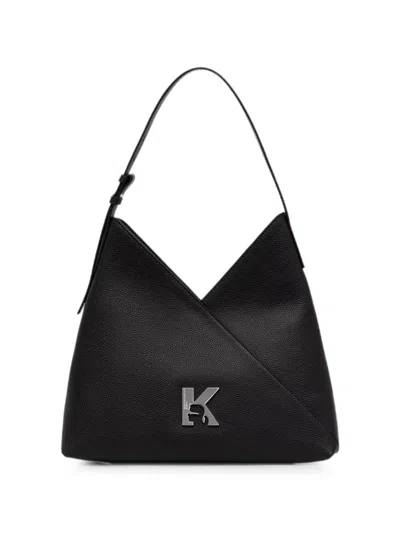 Karl Lagerfeld Jeans Logo-plaque Pebbled-texture Tote Bag In Black