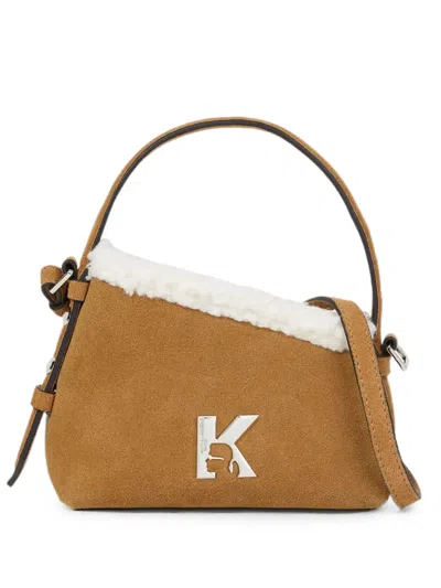 Karl Lagerfeld Jeans Logo-plaque Tote Bag In Brown