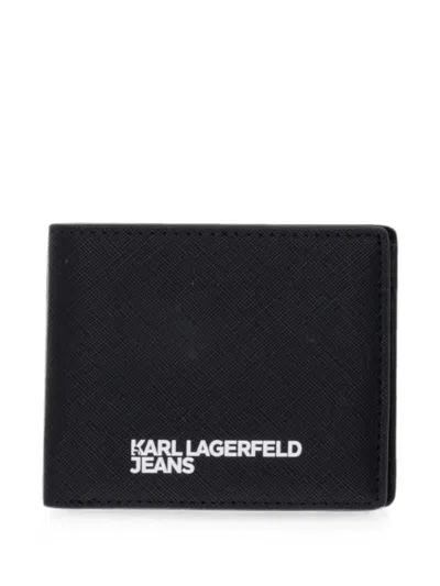 Karl Lagerfeld Jeans Logo-print Bi-fold Wallet In Black