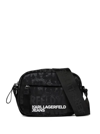 Karl Lagerfeld Jeans 로고 프린트 카메라 백 In Black