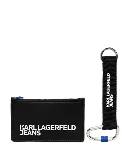 Karl Lagerfeld Jeans Logo-print Cardholder In Black