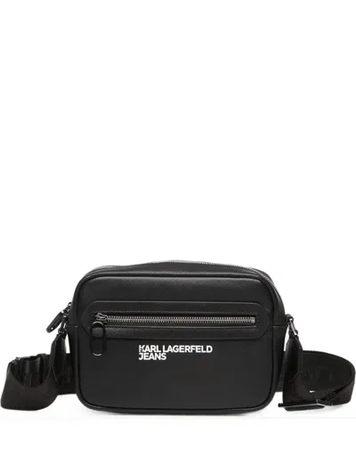 Karl Lagerfeld Jeans Logo-print Crossbody Bag In Black