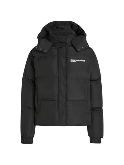 Karl Lagerfeld Jeans Logo-print Puffer Jacket In Black