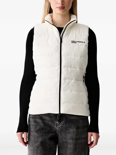 Karl Lagerfeld Jeans Logo-print Quilted Gilet In White