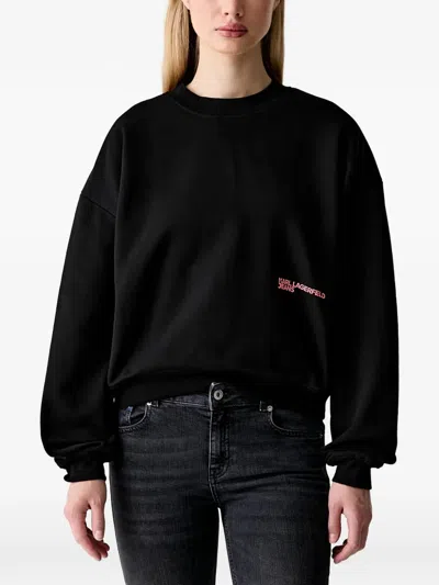 Karl Lagerfeld Jeans Logo-print Sweatshirt In Black