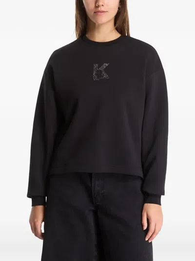 Karl Lagerfeld Jeans Logo-print Sweatshirt In Black