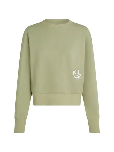 Karl Lagerfeld Jeans Logo-print Sweatshirt In Green