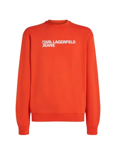 Karl Lagerfeld Jeans Logo-print Sweatshirt In Orange