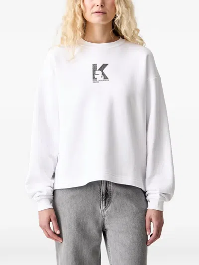 Karl Lagerfeld Jeans Logo-print Sweatshirt In White