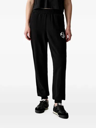 Karl Lagerfeld Jeans Logo-print Track Pants In Black