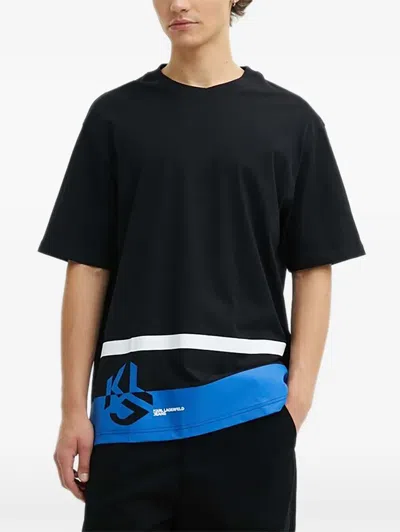 Karl Lagerfeld Jeans Logo-print T-shirt In Black